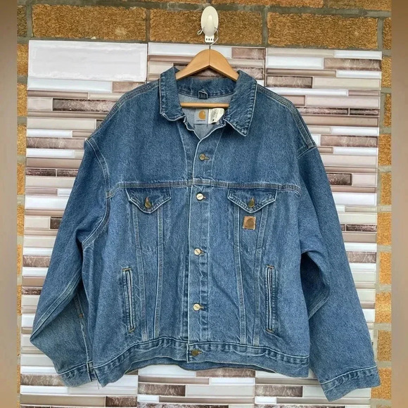 Carhartt Denim Trucker Jean Jacket Size 2XL - Picture 1 of 14